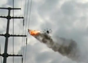 Viral Video: China Utility Uses Flame Throwing Drone To Clean Power Lines