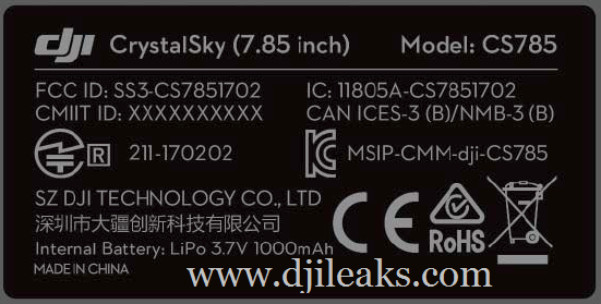 BREAKING: 7.85″ DJI CrystalSky Receives FCC Authorization